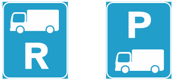 Goods vehicle reservation and goods vehicle parking reservation sign